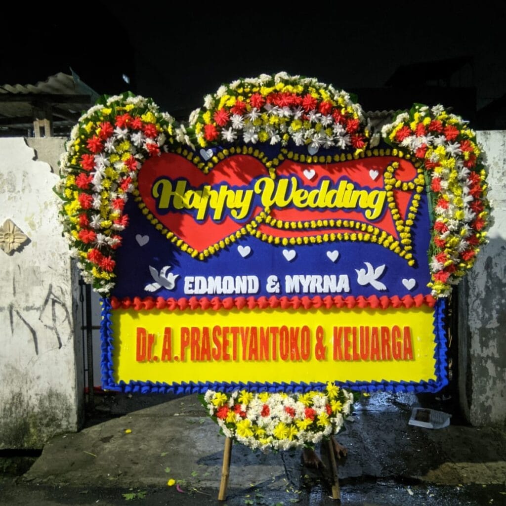 Bunga Papan Happy Wedding Raffles hotel