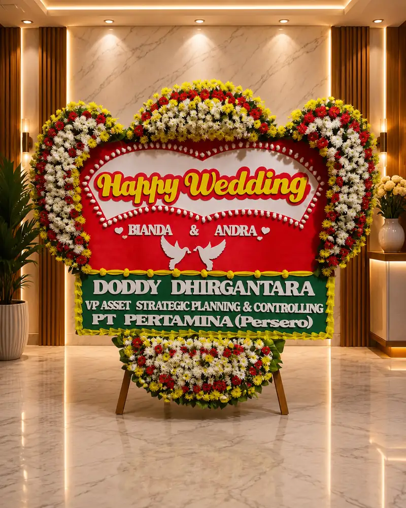Toko Bunga Pondok Kelapa Jakarta Timur Bunga Papan happy Wedding