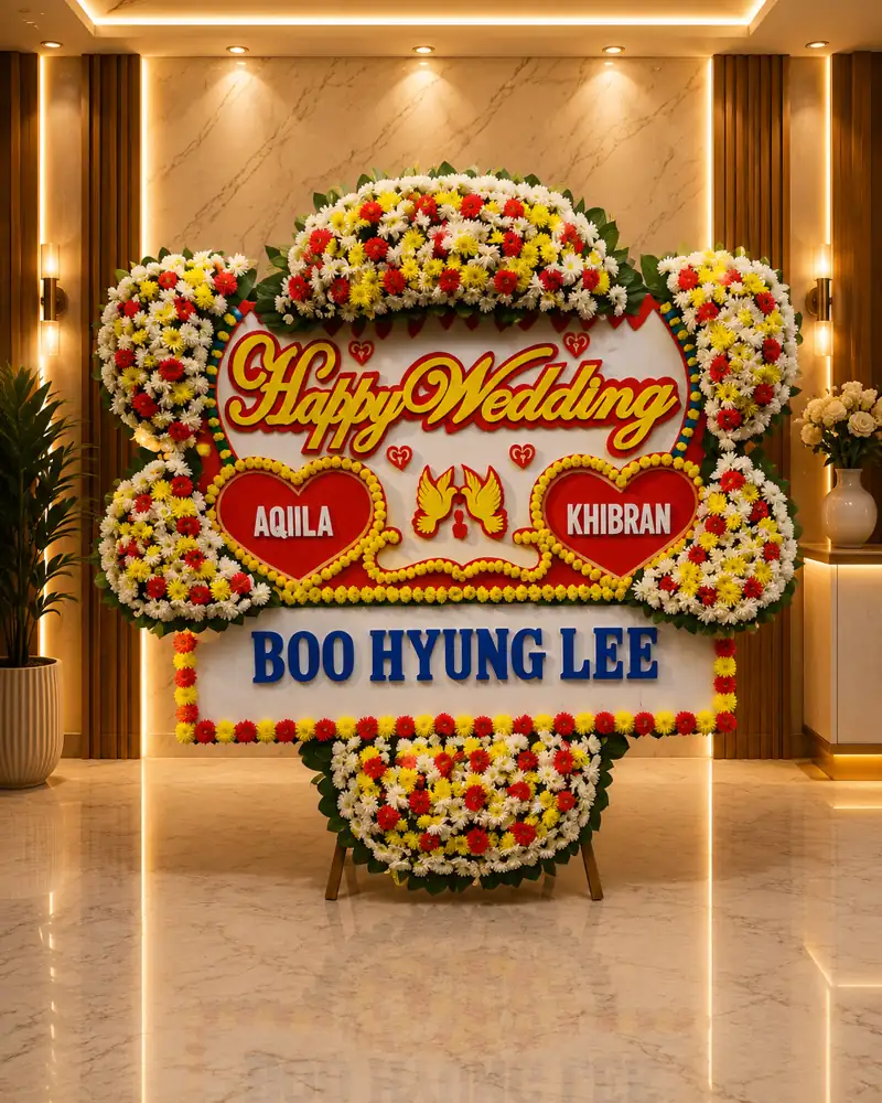 Toko Bunga Pondok Kelapa Jakarta Timur Bunga Papan happy Wedding